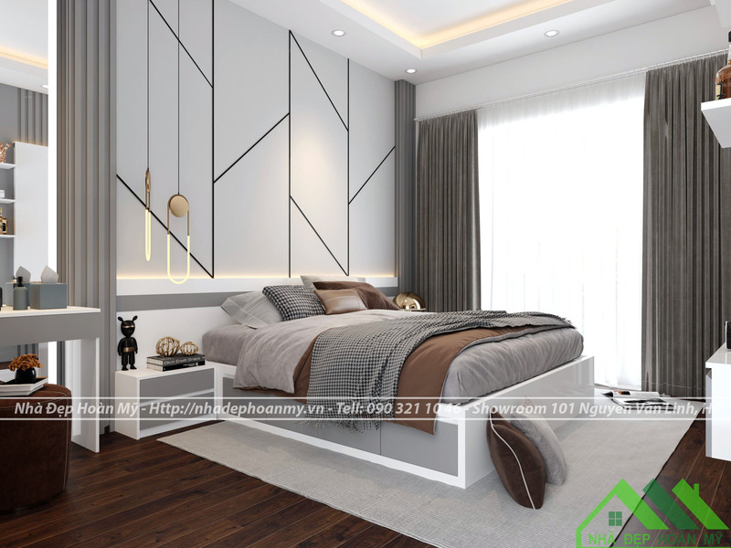 Thiết kế phòng ngủ master Hải Phòng hiện đại, sang trọng 2022