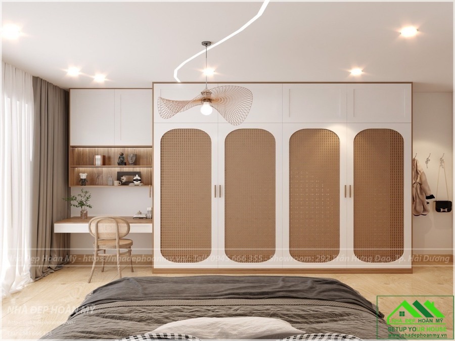 Phòng ngủ master được thiết kế đầy đủ công năng