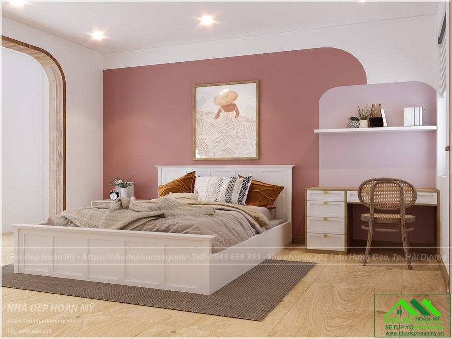Thiết kế nội thất phòng ngủ con gái Hải Dương