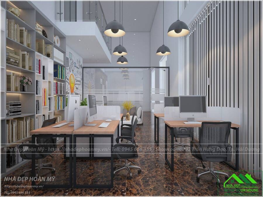 Nội thất văn phòng được sắp xếp khoa học, tận dụng không gian 1 cách tối ưu