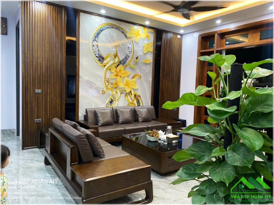 Thi công vách ốp phòng khách Hải Phòng