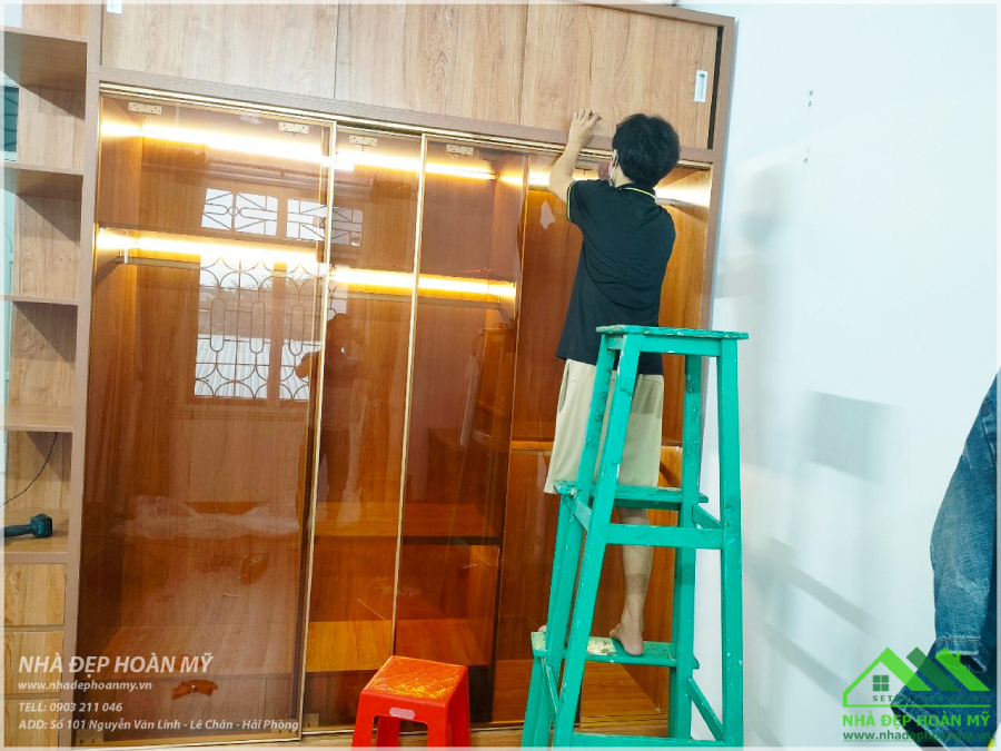 Thi công tủ áo cánh kính Hải Phòng giá rẻ
