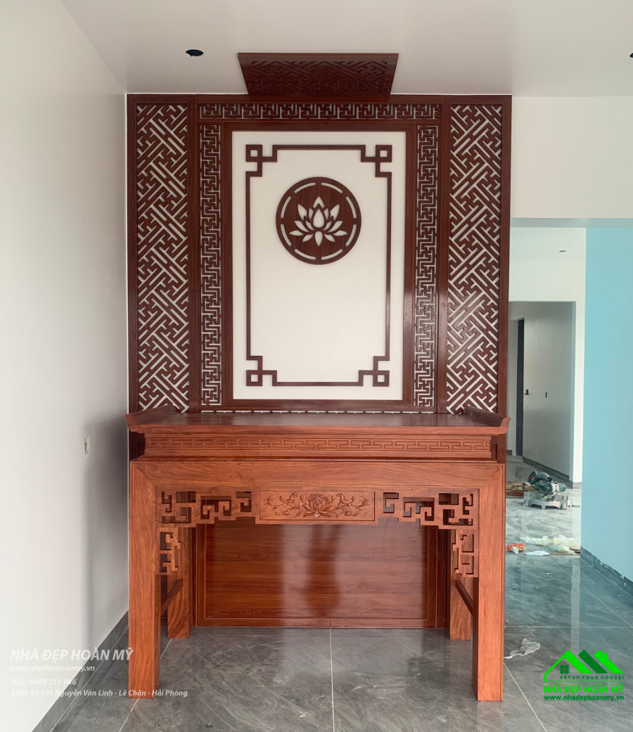 Thi công vách ốp phòng thờ Hải Phòng