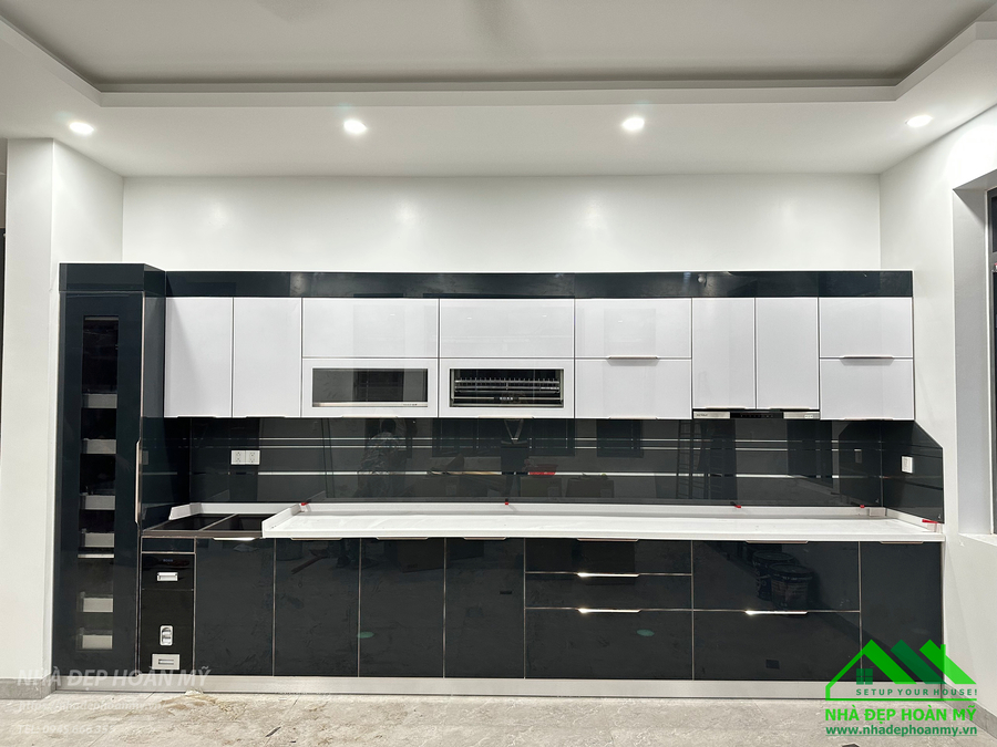 Thi công tủ bếp inox cánh kính cao cấp Hải Dương