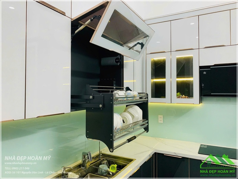 tủ bếp inox cánh kính Thủy Nguyên