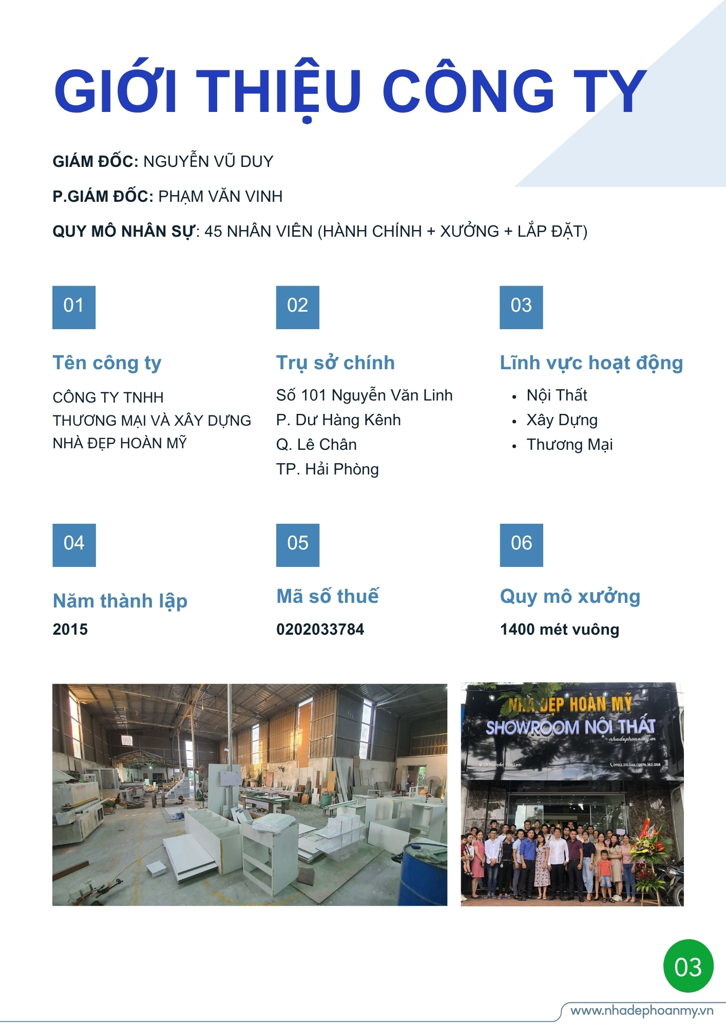 Giới thiệu công ty Nhà Đẹp Hoàn Mỹ