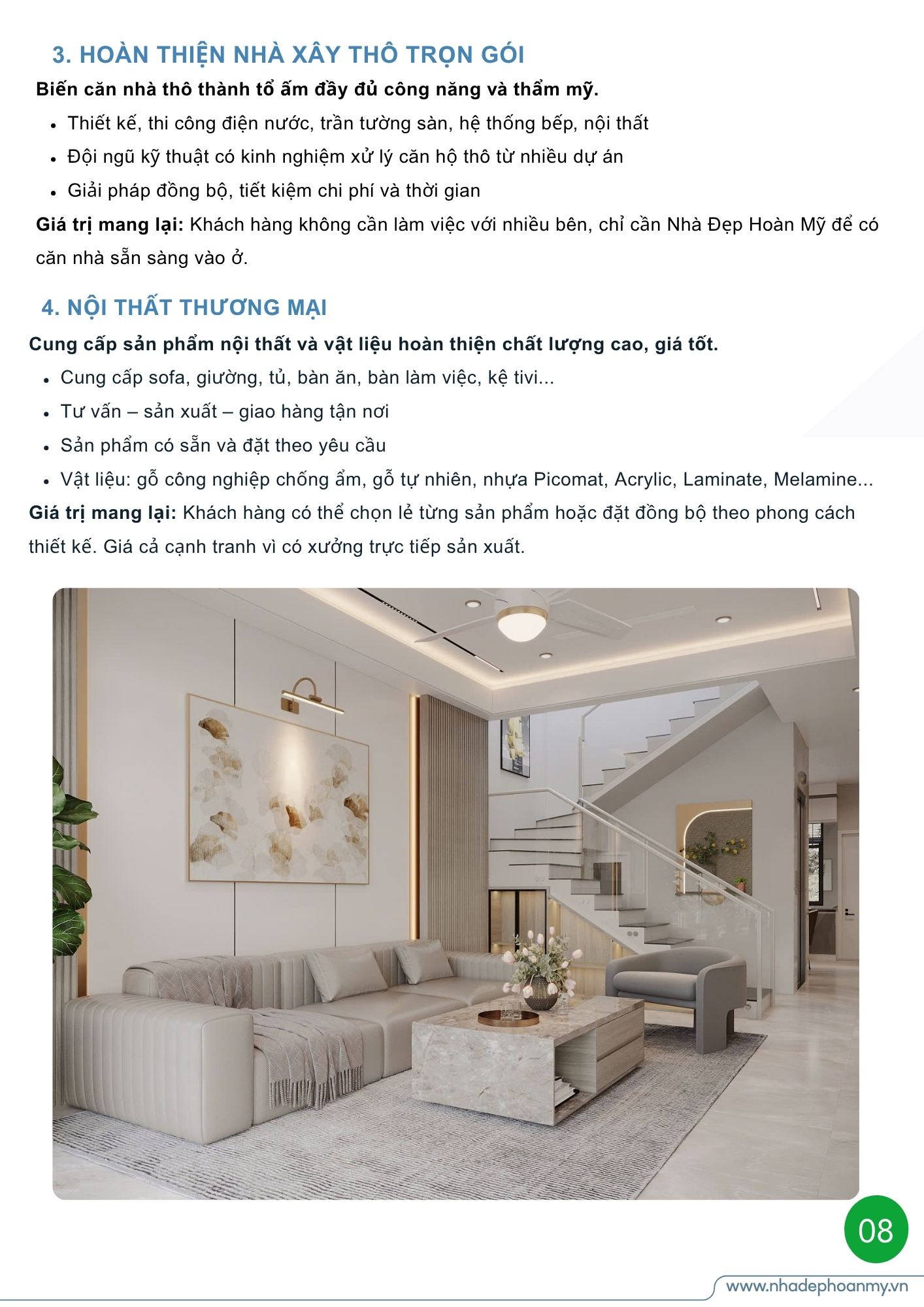Hoàn thiện nhà thô Nhà Đẹp Hoàn Mỹ
