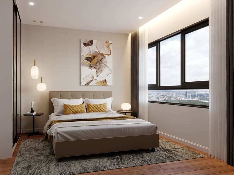 Thi công nội thất phòng ngủ gỗ AN CƯỜNG tại Hải Phòng
