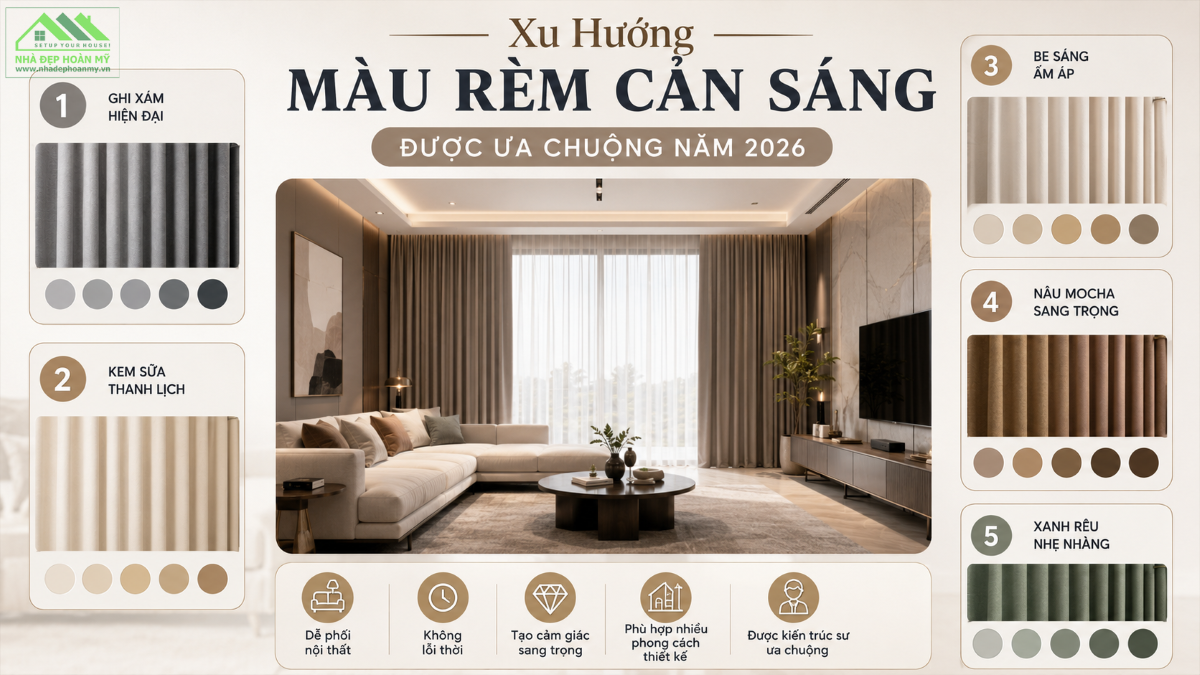 Xu hướng màu rèm cản sáng