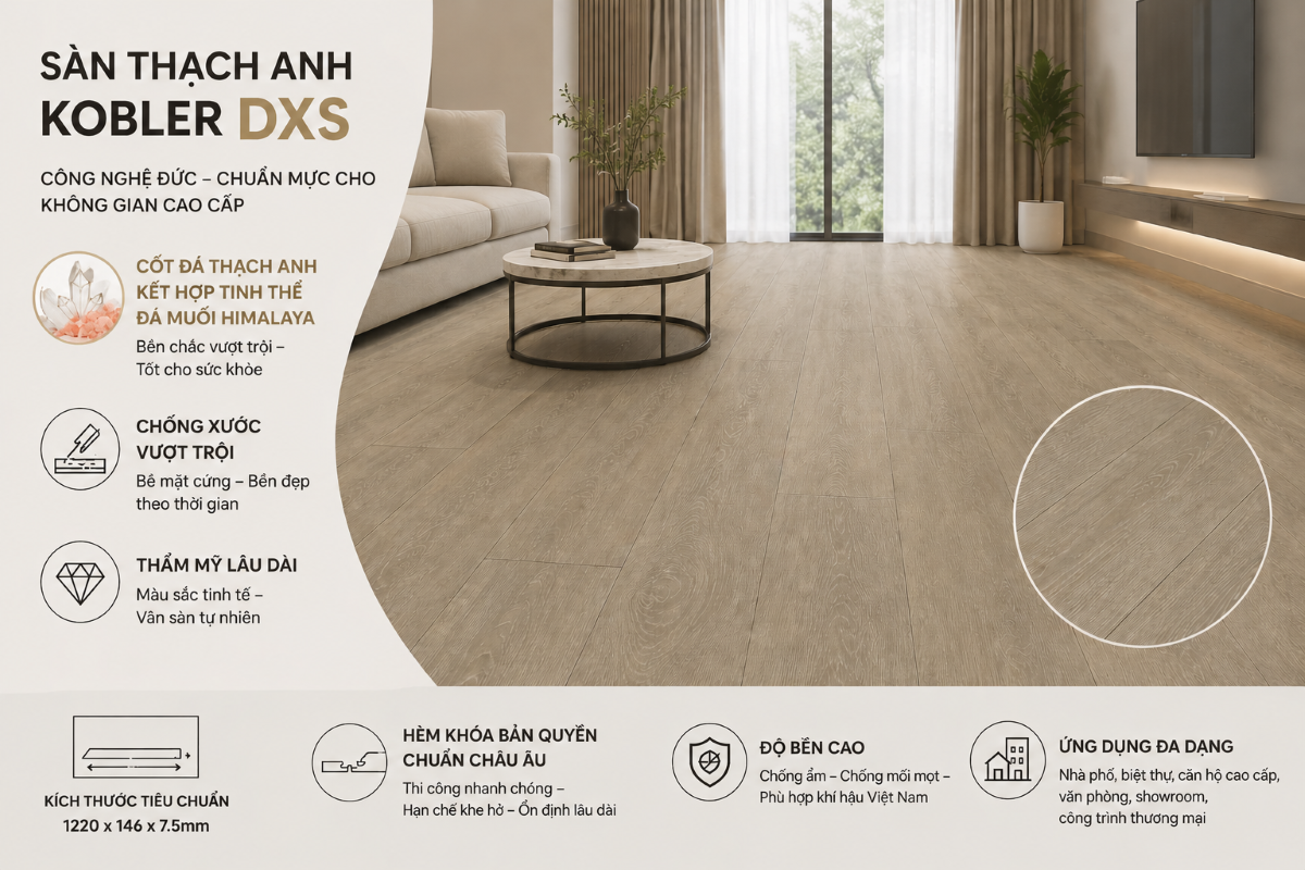 Giới thiệu sàn thạch anh Kobler DXS