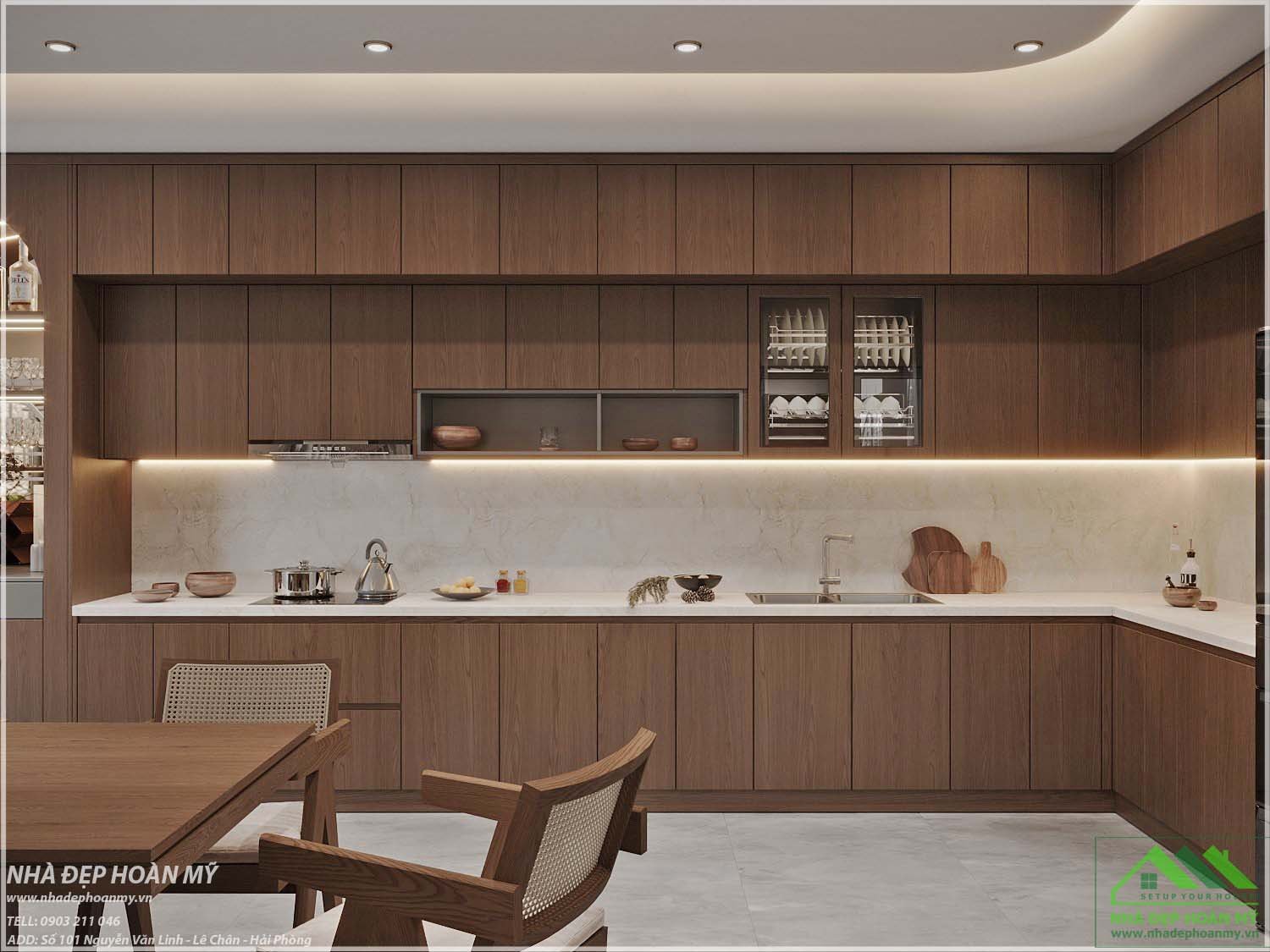 Tủ bếp nhựa vân gỗ Hải Phòng
