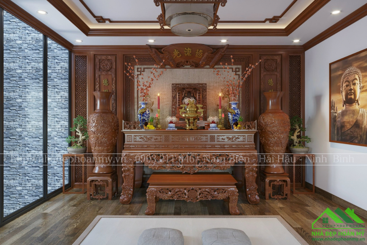 Thi công phòng thờ Hải Hậu