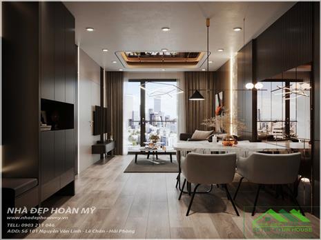 Thiết kế thi công nội thất chung cư Hoàng Huy Commerce Hải Phòng - Chị Huyền